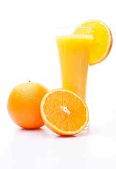 橙色一半玻璃橙色汁