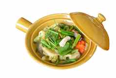 烤鱼蔬菜泰国食物