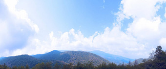 蓝色的脊百汇风景优美的景观阿巴拉契亚山脊日落层伟大的烟雾缭绕的山国家公园