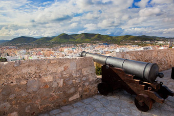 大炮全景伊比沙岛西班牙
