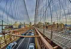 辉煌的结构布鲁克林桥纽约城市