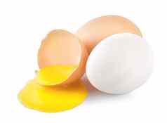 破碎的鸡蛋黄色的蛋黄