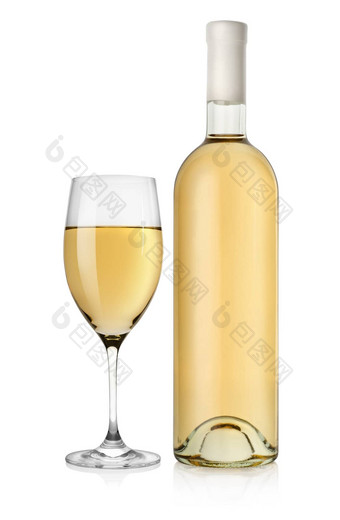 瓶白色酒酒玻璃