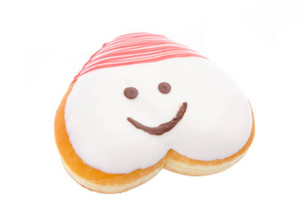 甜甜圈心形状的糕点背景