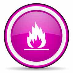 火焰紫罗兰色的光滑的图标白色背景