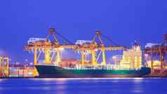 物流概念容器货物船运输进口出口