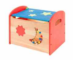 色彩斑斓的木玩具盒子孤立的白色背景