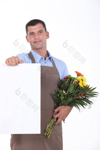 男人。花束花海报