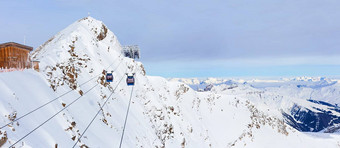 滑雪度假胜地齐勒河谷hintertuxer冰川奥地利