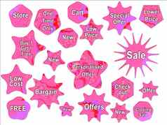 粉红色的女孩明亮的出售提供徽章明星斯特里克