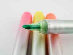 绿色感觉提示明亮的颜色办公室标记萤光笔笔