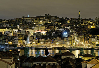 港口河畔晚上葡萄牙