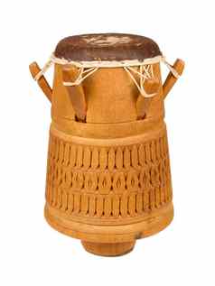 非洲手鼓苏里南打击乐器手工制作的木鼓山羊皮肤