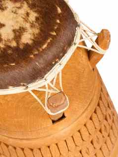 非洲手鼓苏里南打击乐器手工制作的木鼓山羊皮肤