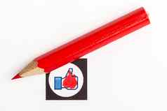 红色的铅笔选择情绪不像不喜欢