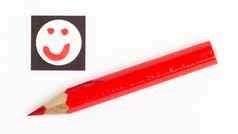 红色的铅笔选择情绪不像不喜欢