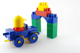 蓝色的车<strong>机械</strong>塑料<strong>玩具</strong>前面颜色toy-gate