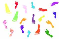 色彩斑斓的孩子们的的足迹
