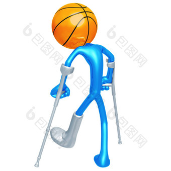 受伤的篮球球员