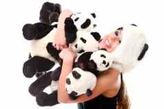 女人熊猫西装熊猫