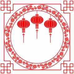中国人一年红色的灯笼背景
