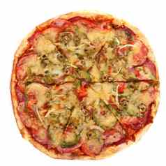 图像新鲜的意大利披萨孤立的