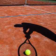 影子网球球员行动网球法院