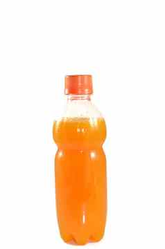 橙色汁瓶白色背景