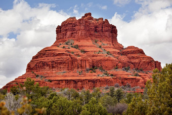 贝尔<strong>岩石</strong>孤峰橙色红色的<strong>岩石峡谷</strong>塞多纳亚利桑那州