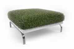 绿色垫凳子