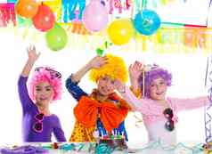 孩子们快乐生日聚会，派对小丑假发