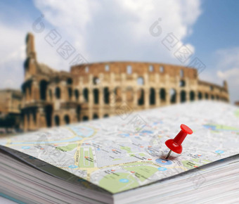 旅行目的地罗马地图推销模糊