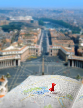 旅行目的地罗马地图推销模糊