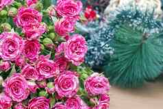 花束粉红色的玫瑰背景装饰