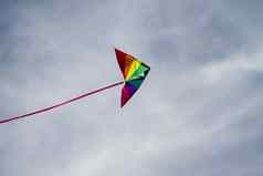 色彩斑斓的风筝飞行风