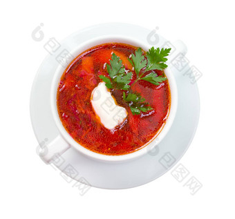 乌克兰俄罗斯国家红色的soup-borsch