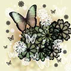 蝴蝶花朵插图
