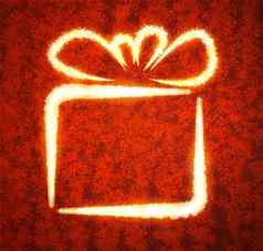 圣诞节插图礼物盒子红色的背景