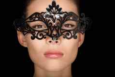 面具美女人穿狂欢节面具