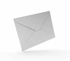 白色邮件信封孤立的白色背景联系