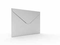 白色邮件信封孤立的白色背景联系