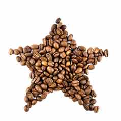 明星咖啡豆子孤立的白色