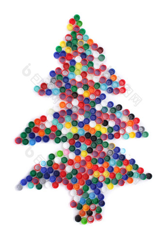 颜色塑料帽圣诞节树