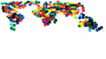 世界地图塑料帽