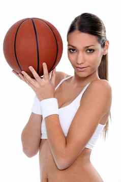 女人健身房篮球球