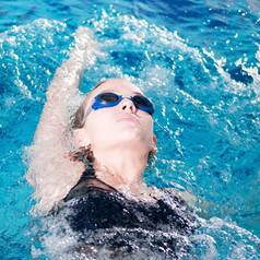 游泳运动员游泳满足仰泳