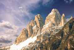 白云石山脉意大利很棒的视图阿尔卑斯山脉山色彩鲜艳的