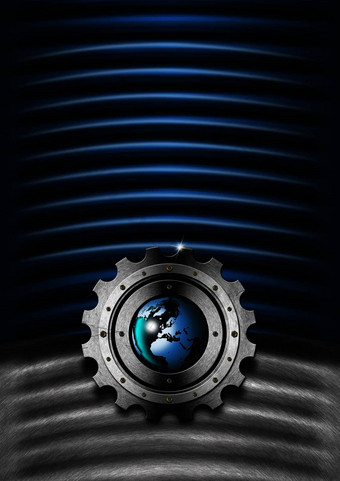 蓝色的金属<strong>工业</strong>齿轮背景