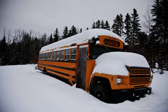 被遗弃的奇怪的<strong>学校</strong>公共汽车