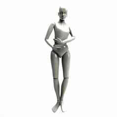 女人体模型孤立的白色背景